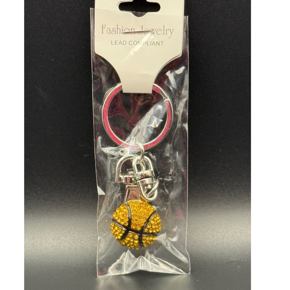 Fashion‎ Jewelry Lead Compliant Basketball Rhinestone Keychain